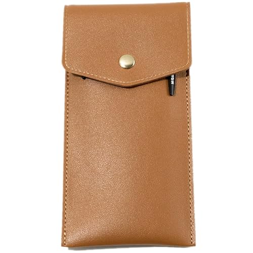 Image of Leather Pen Case Holder Fountain Pen Pouches Sleeve Hold 6-7 Pen Pencil for Women Men