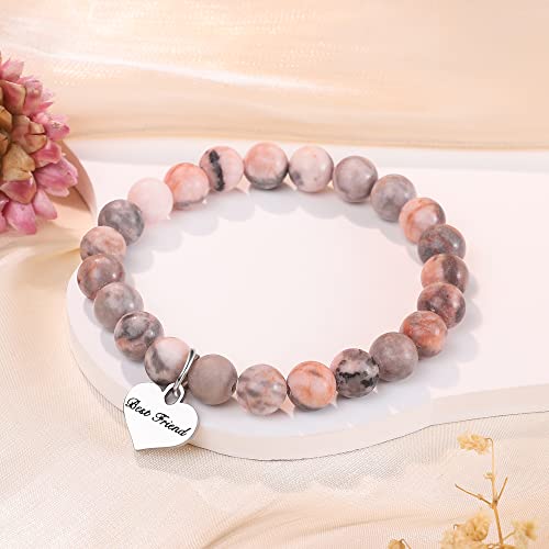 Mftrading Bracelet Gift For Best Friends Inspiration Jewelry Birthday Graduation Gifts Nature Stone Beaded Bracelet With Heart Charm #TOP3