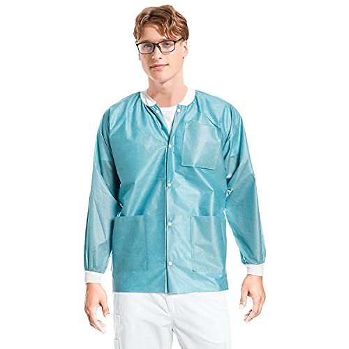 ValuMax 3530TE4XL Easy Breathe Cool and Strong, No-Wrinkle, Professional Disposable SMS Hip Length Jacket, Teal, 4XL, Pack of 102