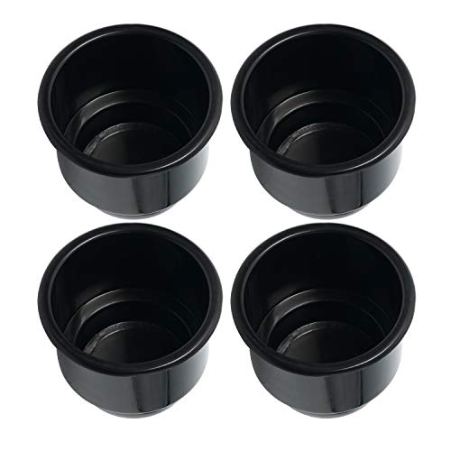 Novelbee Recessed Plastic Cup Drink Holder With Drain For Boat Truck Car Camper Rv (Black, 4Pcs) #TOP1