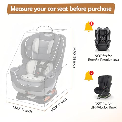 Image of YOREPEK Padded Car Seat Travel Bag for Airplane, Gate Check Carseat Backpack for Air Travel, Baby Travel Essentials for Flying, Car Seat Stroage Cover Bag (All Black)