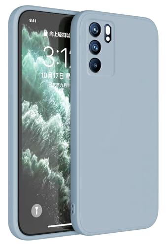 Topme Cover per OPPO Reno6 5G (6.43' Inches) Custodia Case, Protezione Della Pelle Della Custodia in Silicone Tpu - Blu Fumo