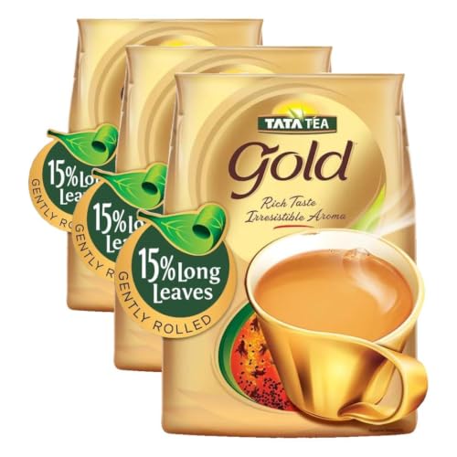 Image of Tata Tea Gold, Assam teas with Gently Rolled Aromatic Long Leaves, Rich & Aromatic Chai, Black Tea, 1.5kg (Pack of 3)