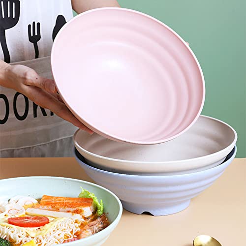 Incauca 74Oz Unbreakable Cereal Bowls Set Of 4, Wheat Straw Fiber Rice Bowls, Japanese Ramen Noodle Soup Bowl, Lightweight Salad Bowls For Serving Fruit Pasta Snack Dessert, Dishwasher Safe, 4 Colors #TOP1