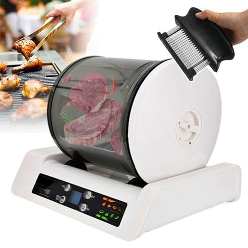 Vaso eléctrico al vacío para carne y verduras, tambor de 5 litros con temporizador de 10 horas y pantalla LCD, ideal para procesamiento de alimentos de cocina y ablandamiento