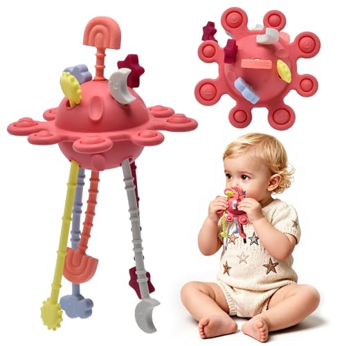 Silicone Octopus Pull String Teether