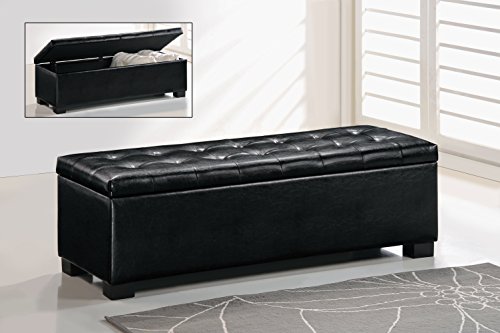 Baxton Studio Roanoke Ottoman, Black #TOP1