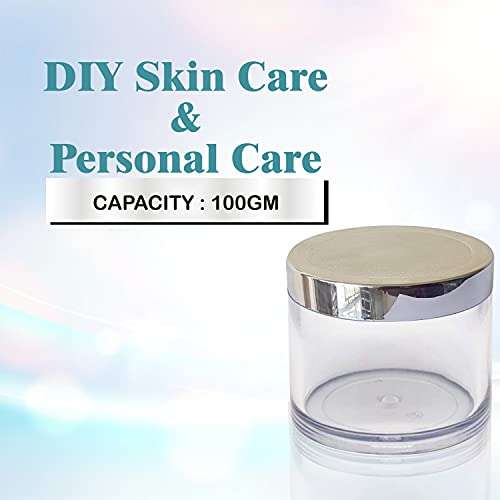 Image of Zenvista Empty Acrylic Jars - Small Containers for Cosmetics, Lip Balm - Transparent With Silver Cap - 100 gm (Pack of 3)