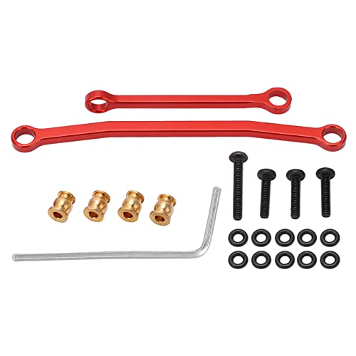 TZOXTLH 1/24 Kit de varilla de amarre de aleación de aluminio de alta precisión Fácil instalación RC amarre para varilla de dirección para FMS FCX24 Crawler (Roja)