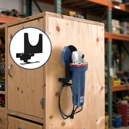 EXLECO 4 Stück Wandhalterung Winkelschleifer Halterung mit Schrauben, 115mm 125mm Flex Halterung Wand Werkzeug Halterung Winkelschleifer Organizer aus Stahl Werkstatt Zubehör für Schneider Polierer