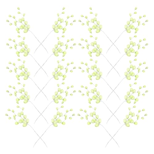 ULTECHNOVO 50 Piezas de Tallos de Flores Artificiales de Acrílico Verdes, Ramas Cortas en Forma de Gota para Decoración del Hogar y Manualidades DIY, Tallos de Cuentas para Bodas y Eventos