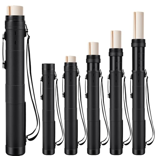 Image of Henoyso 6 Pcs Extendable Poster Tubes Bulk with Strap Blueprint Holder & Carrying Case for Maps, Documents, Artworks, Banners (XL)