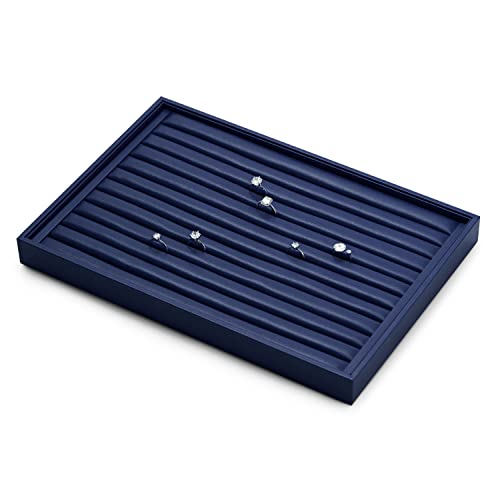 Oirlv PU Leather Jewellery Tray Stackable Ring Tray Jewellery Organiser Tray Jewellery Storage Tray for Stud Earrings Ring Display and Storage