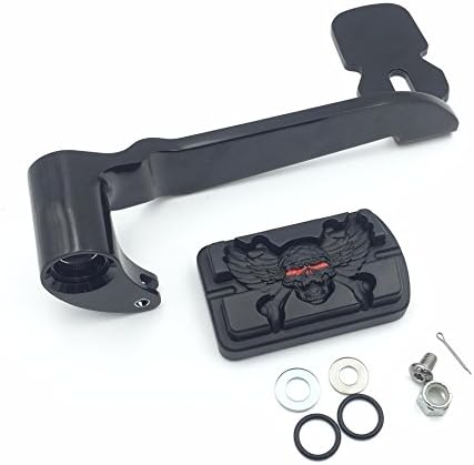 XKMT-Black Billet Rear Brake Lever Brake Pedal Foot Lever with Zombie Food Peg Compatible with 2014-later Touring Trike Road King Street Glide CVO Tri Glide FLHR Electra Glide [B01JA21UV6]