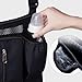 SUNVENO 2-pack Universal Stroller Organizer Caddy with Cup Holders, Wipes Pouch and Extra Storage, Zippered Mesh Side Sling for Pushchair, Black