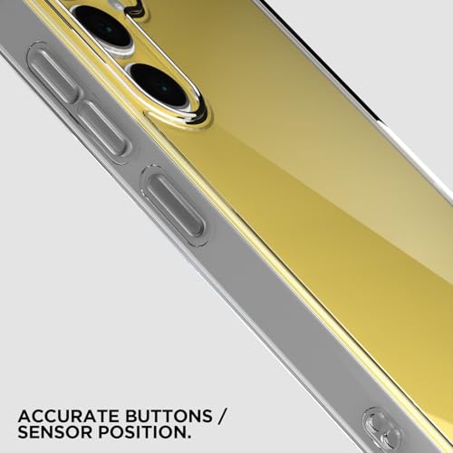 Image of Pikkme Back Cover for Samsung Galaxy S25 Fe 5G PC + TPU Clear Transparent Raised Edges Shockproof Protective Phone Bumper Case(Transparent)