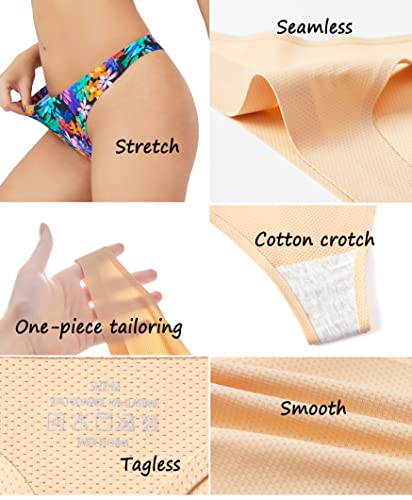 Aoerkes 9 Pack Seamless Thongs For Women No Show Underwear Low Rise Panties Breathable Invisible Hipster Thong S-Xxl(As1, Alpha, X_L, Regular, Regular, A-9 Pack, X-Large) #TOP3