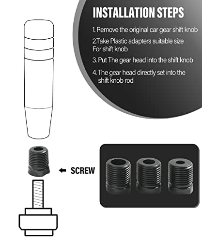 Yakefly Gear Stick Shifter Knobs,American Flag Design Metal Long Shifter Knob,Aluminum Alloy Weighted Gear Lever Metal Stick Shifter Handle,Car Shift Handle Knob (Black) #TOP3