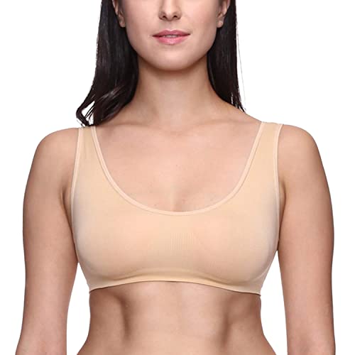 Image of Pack of 3 Girls Multicolor Non-Padded Wirefree Cotton Sports Bra AAJS14