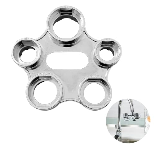 Frogetu Aeratore chiave di servizio,diverse specifiche, Chiave multifunzione,chiave di montaggio gorgogliatore, chiave di servizio universale, aeratore di ricambio (argento)