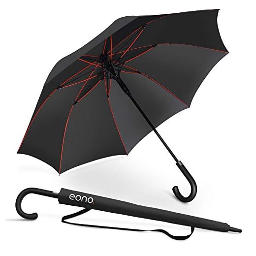 Amazon Brand - Eono Parapluie bâton à Ouverture Automatique, Fermeture Manuelle, Coupe-Vent, Parapluie de Golf Extra Fort idéal pour 1 à 3 Personnes Pendant la tempête