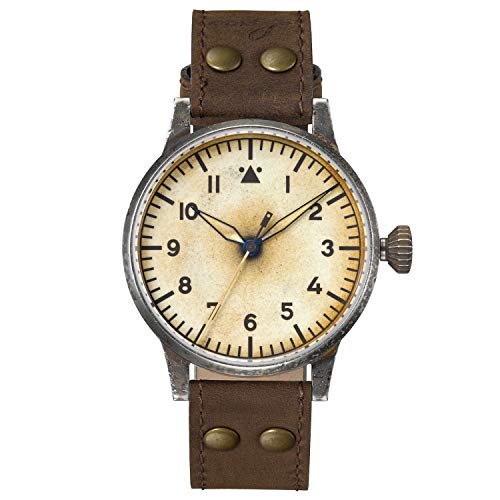 Reloj de Aviador Original Florenz Erbstück de Laco – Fabricado en Alemania – 42 mm de diámetro – Diseño A – Calidad única – Excelente Acabado – Resistente al Agua – Desde 1925