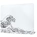 XVX Tapis de souris de jeu en verre Kanagawa blanc dur pour jeux vidéo, grand tapis de souris professionnel 410 mm x 310 mm, surface en verre spéciale avec précision et vitesse améliorées