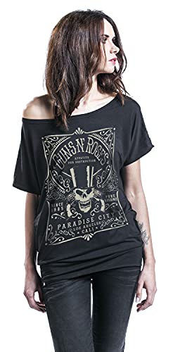Guns N’ Roses Étiquette Paradise City Femme T-Shirt Manches Courtes Noir Large - Les Beatles, Paul McCartney, John Lennon, RIngo Starr, George Harrison Guns N' Roses Étiquette Paradise City Femme T-Shirt Manches Courtes Noir Large – Image 6