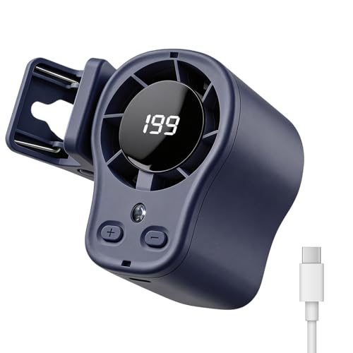 Lexuvo Car Clip On Air Conditioner Fan With Display 360 Rotation & Semi-Cooling Technology Hands-Free Clip On Fan Usb Rechargeable Personal Fan For Cars Work Camping (Dark gray)