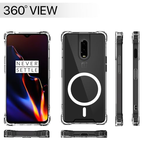 Image of Amazon Basics Back Cover for OnePlus 6T / Oneplus 7 Mag-Safe Shockproof PC + TPU Protective Case Magnetic Support Bumper Case (Transparent Mag-Safe)