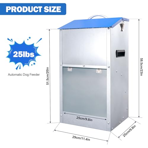 Automatic Dog Feeder Outdoor Dog Feeder for Large Dogs Large Breed Dog Food Dispenser, 25LBS Capacity Pets Feeder Gravity Food Feeder - Image 5