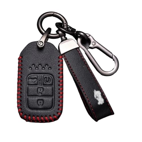 車用スマートキーフォブケースカバーバッグキーチェーン、ホンダアコードシビッククロスツアーフィットリッジラインCR-V HR-Vパイロットオデッセイ対応(Black Red)