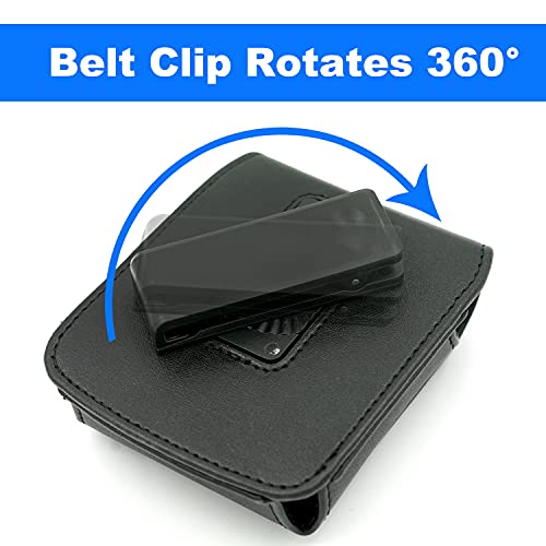 Becplt For Galaxy Z Flip5 Z Flip4 Z Flip3 5G Case 360 Rotating Leather Pouch Belt Case Holster For Samsung Galaxy Z Flip4 Galaxy Z Flip 5G Galaxy Z Flip Motorola Razr 5G Motorola Razr 2019 (Black) #TOP4