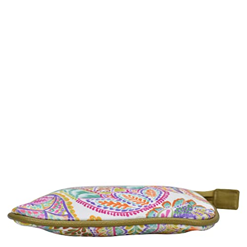 Image of Anuschka Zip Travel Pouch - Wanderlust Collection - Nylon Fabric with Genuine Leather Trim and Artwork Print