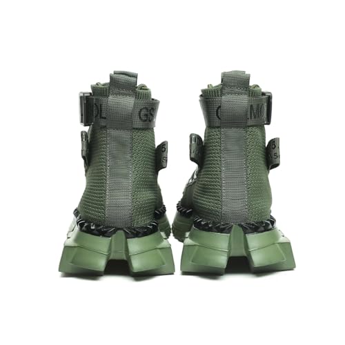 Image of Jakcuz Men's High Top Sneakers Plus Size Breathable Gym Athletic Running Walking Tennis Comfortable Fashion Platform Shoes
