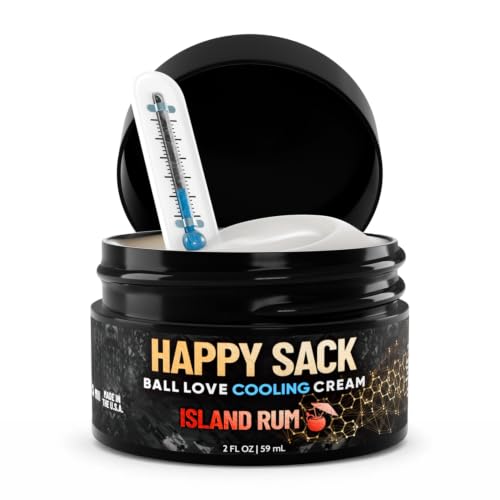 Derm Dude Happy Sack Ball Deodorant for Men – Anti-Chafing Groin Cream for Sweat, Odor & Chafing – Aluminum-Free Men’s Body Deodorant with Cooling, Non-Greasy Formula – Island Rum Scent, 2oz