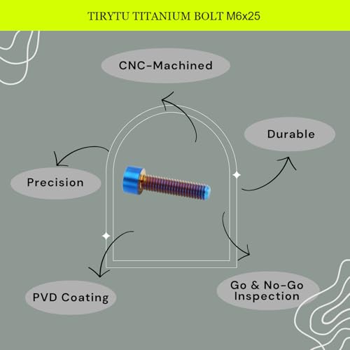 Image of M6x25 Titanium Bolts Hex Socket Cap Screw, Burnt Blue, 4PC