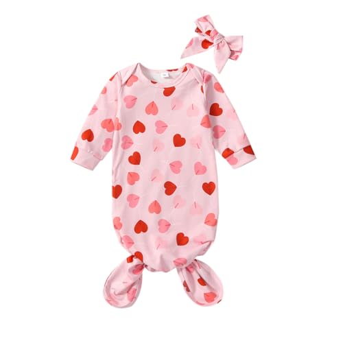 Image of Infant Newborn Baby Girls Floral Sleep Gown Headband Sleepwear Romper Sleeping Bags Outfits