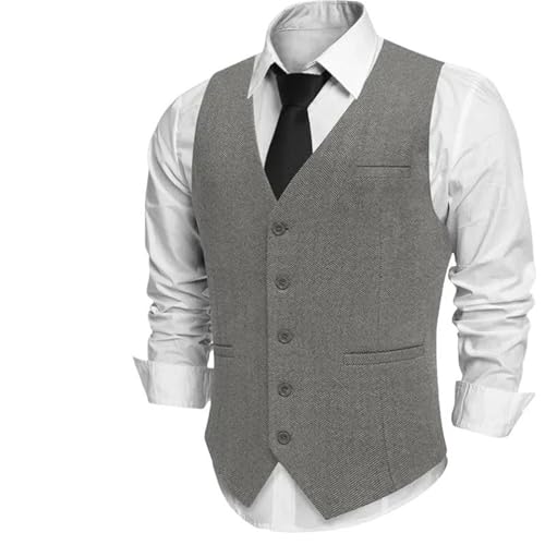 Men's Slim Fit V-Neck Waistcoat With Pocket – Business, Formal, Wedding & Groom Office Wear2