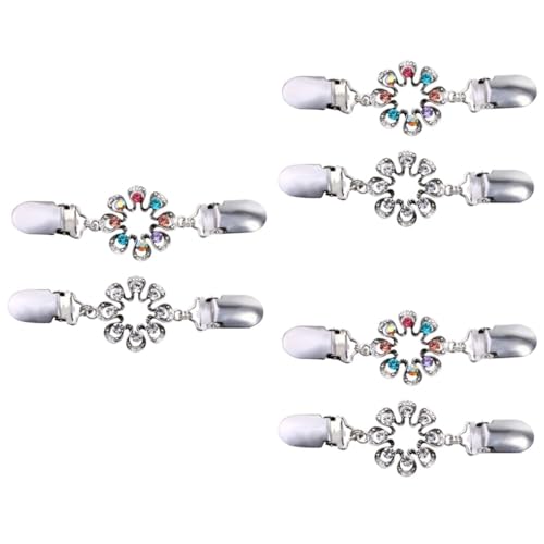 Clips de chal de aleación con diamantes de imitación para cárdigans retro