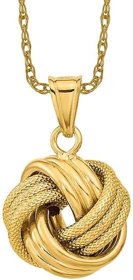 IceCarats 14K Solid Yellow Gold Love Knot Necklace Chain Pendant Charm - Image 2