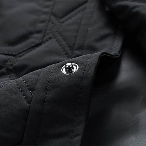 Zeiyignr Mens Quilted Barn Jacket Winter Button Down Lightweight Warm Padded Coats Casual Trucker Jackets Outwear with Pocket3