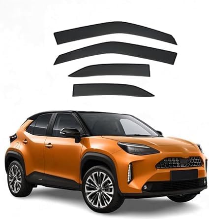 4 Unidades Deflectores de Aire para Toyota Yaris Cross 2020-2024,Deflectores de Viento, Cortavientos Ventana Coche, Integrados,Negro