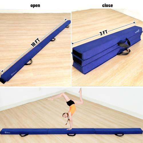 Image of Marfula 6 FT / 8 FT / 9 FT Folding Gymnastics Beam Foam Balance Floor Beam
