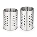 Hotype Porta Utensili da Cucina, Organizer per Utensili Cucina in Acciaio Inox, Porta Utensili Cucina da Appoggio, Portaposate in metallo per Cucina Utensili e Posate, Argento, 2 Pezzi