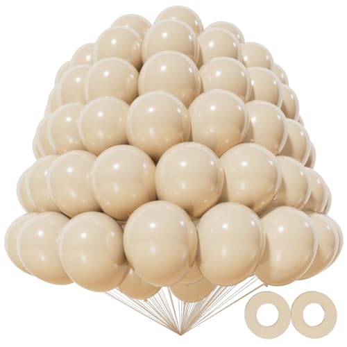 Image of 200pcs Sand White Balloons 5 Inch, Small Mini Latex Balloons for Party Birthday Baby Shower Anniversary Festival Arch Garland Decoration