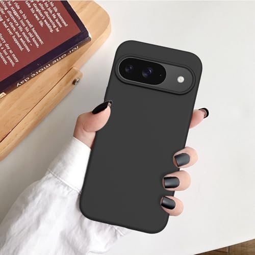 Image of Tobfit Back Cover Case Compatible with Google Pixel 9 /9 Pro, Case Cover Rugged Flexible Durable Anti-Slip Silicone Protection Shockproof Google Pixel 9 /9 Pro Back Cover (Black)