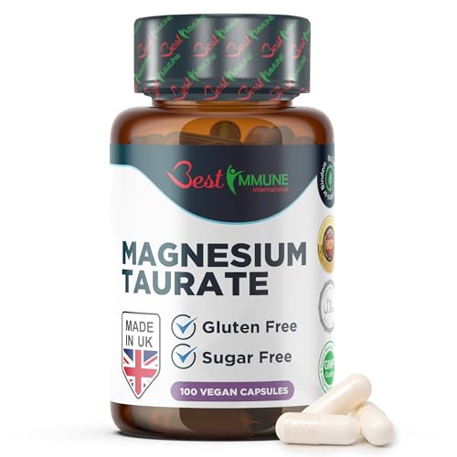 Best Immune Natürliches Magnesiumtaurat 500mg Höchste Bioverfügbarkeit 100 Vegane Kapseln