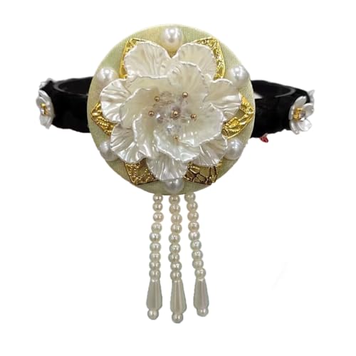 Korean Hanbok Inspired Headband with Floral Hair Hoop for Festive Occasions