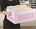 Creative Scents Wooden Storage Bin Container - Decorative Closet, Cabinet and Shelf Basket Organizer Lined With Machine Washable Soft Linen Fabric - Pink, Medium